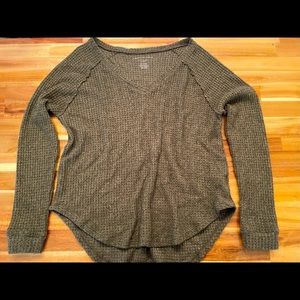 American Eagle Green LongSleeve Waffle Tee Size XS